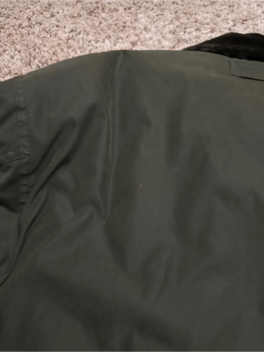 Vintage John Ashford Outdoors Olive Green Faux Fur Lined Jacket Men’s Size Large